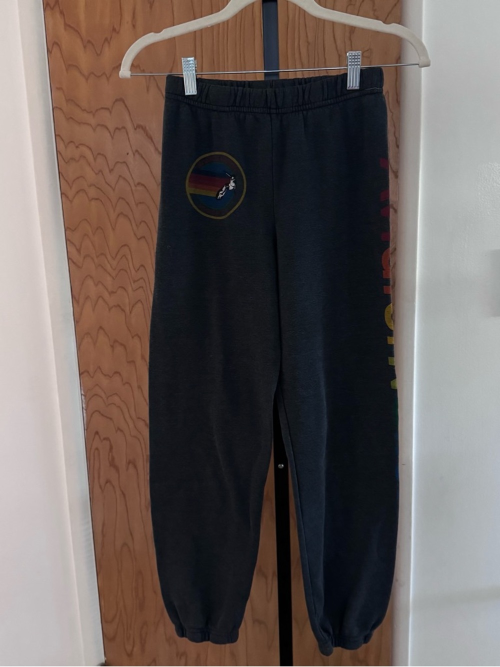 Aviator Nation Kids Black gray  Graphic Jogger Bottoms 14